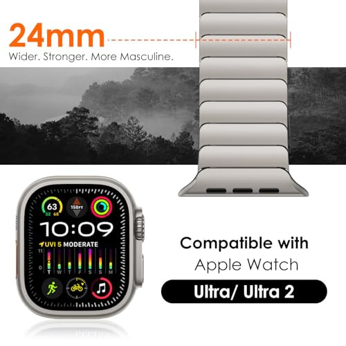 NewWays Metal Link Bracelet Band for Apple Watch Ultra 3 2 1, Series 3-11