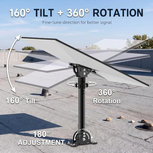 Burbifro Starlink Gen 3 Heavy Duty Pivot Roof Mount, Adjustable 160 Degree Tilt for Better Signal, Compatible with