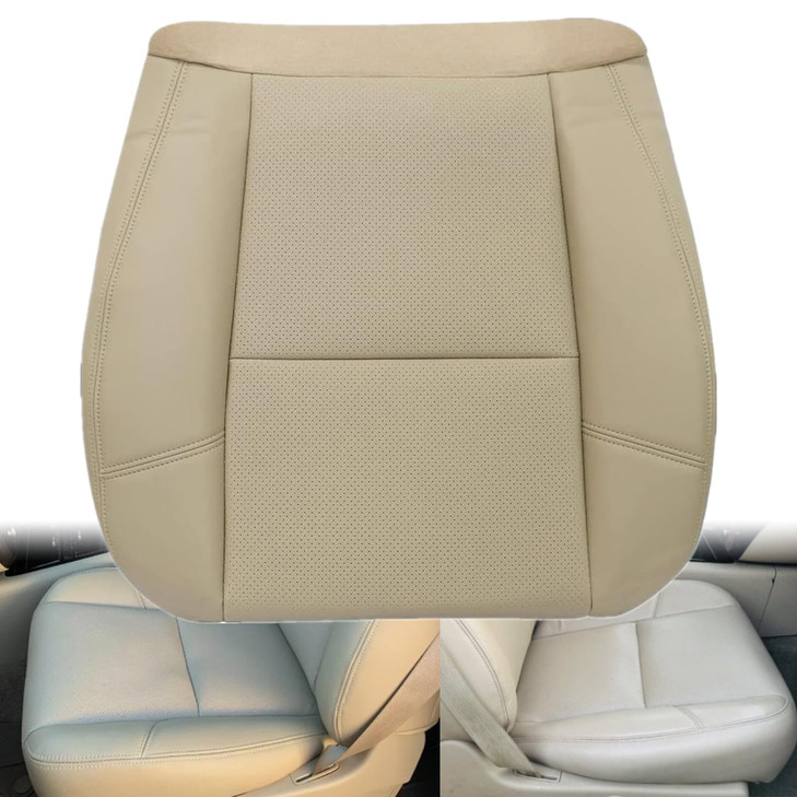 GXARTS Light Tan #333 313 Driver or Passenger Side Bottom Perforated Leather Seat Cover Fit for Chevy Tahoe Suburban