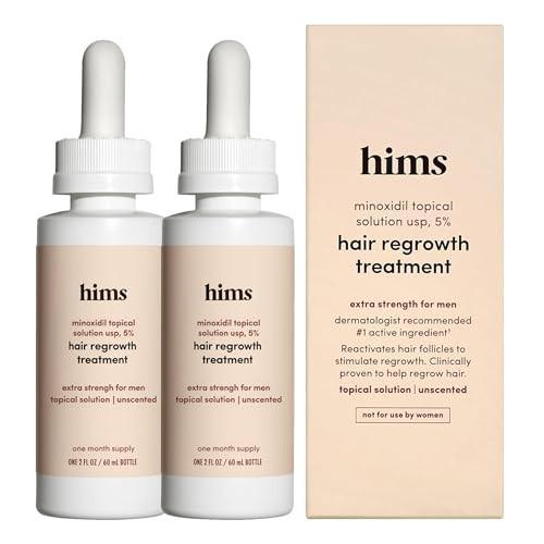 hims Topical Minoxidil Solution 5%, Extra Strength, 2 Pack, 2 Month Supply