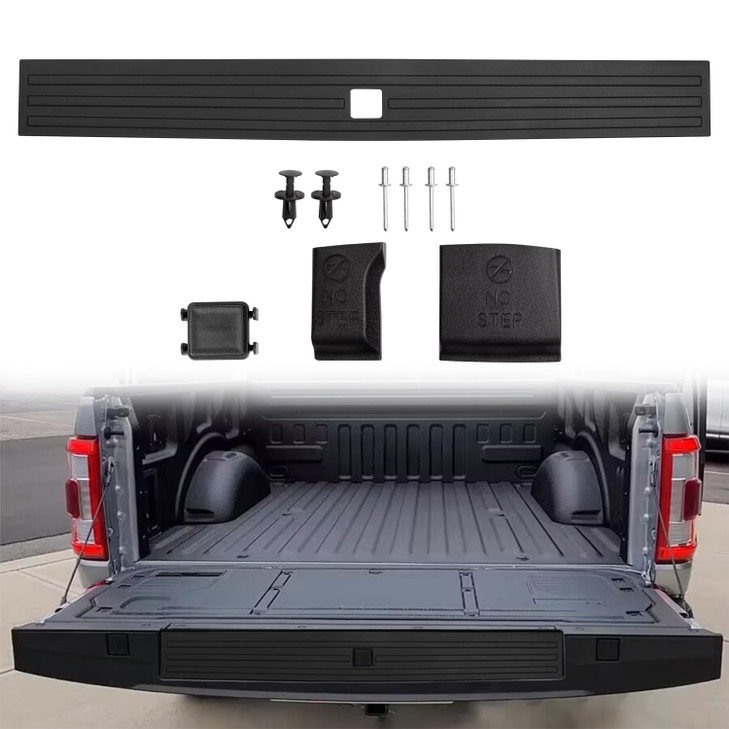 RANSOTO Tailgate Molding Trim Compatible with Ford F150 F-150 2015-2020 Flexible Flex Step Cap Top Trim Protector