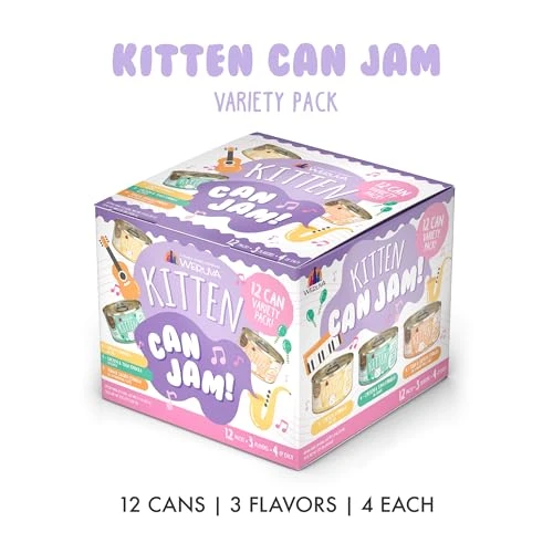 Weruva Kitten, Kitten Can Jam! Variety Pack, 3oz Can (Pack of 12)