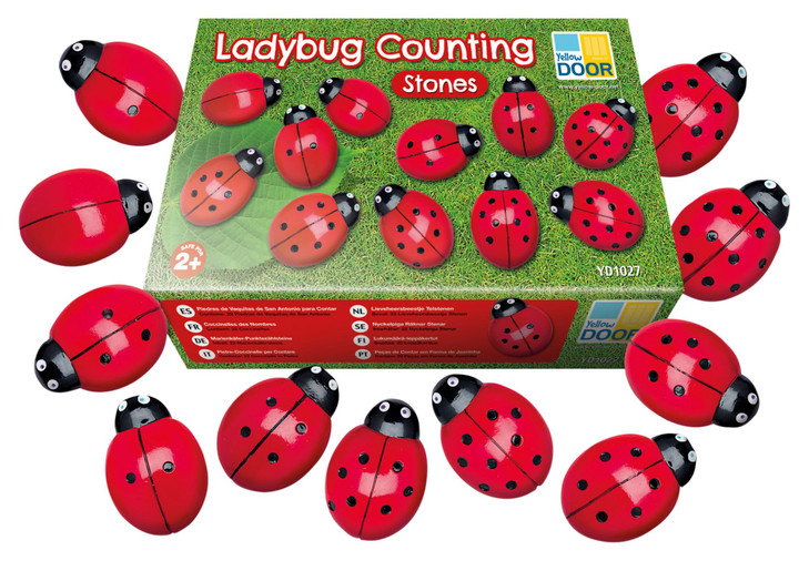 Yellow Door-YUS1027 Ladybug Counting Stones, Set of 22