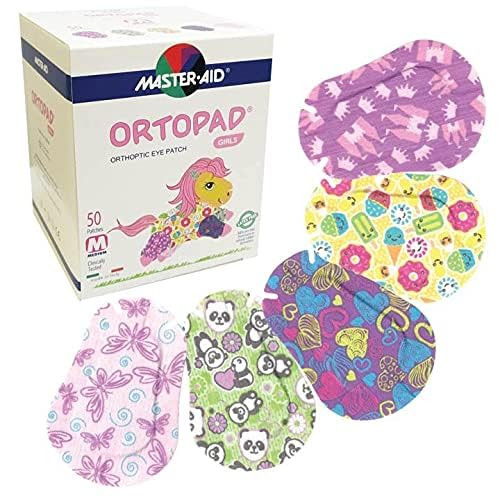 Ortopad Bamboo Girls Eye Patches, 50/bx, Ice Cream Pack, Med Size 2-4 yr