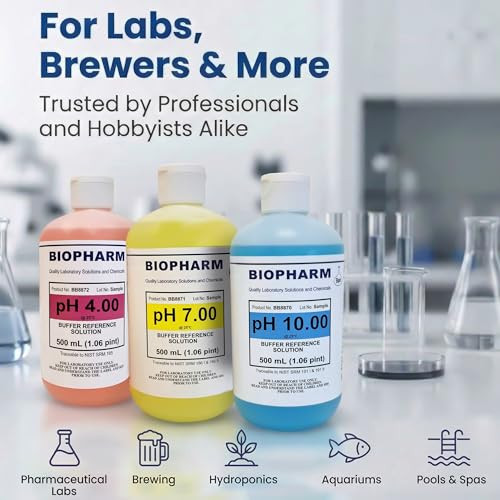 Biopharm pH 4.00, 7.00 & 10.00 Calibration Buffer 3-Pack, 250 mL Each