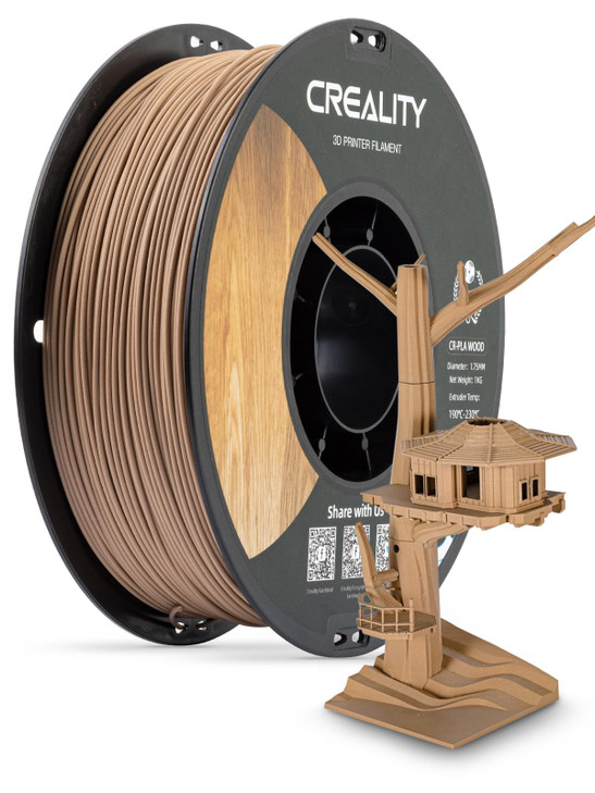 Creality Wood Filament PLA 1.75 mm, Smooth Silk Texture, 1kg(2.2lbs)/Spool for 3D Printer