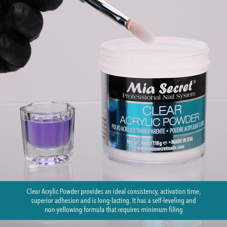 MIA SECRET 4oz Liquid Monomer + 4oz Clear Acrylic Powder Nail Art System