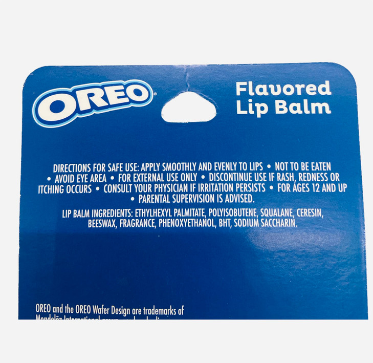 Taste Beauty (1) Stick Oreo Cookie Flavored Lip Balm Gluten Free - Blue Tube Carded - Net Wt. 0.12 oz