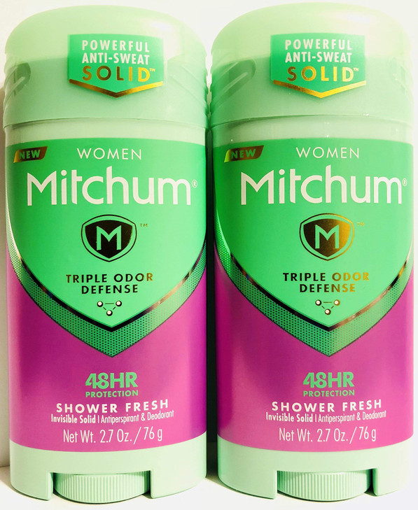 Mitchum Antiperspirant & Deodorant For Women - Invisible Solid - Shower Fresh - Net Wt. 2.7 OZ (76 g) Per Stick - Pack