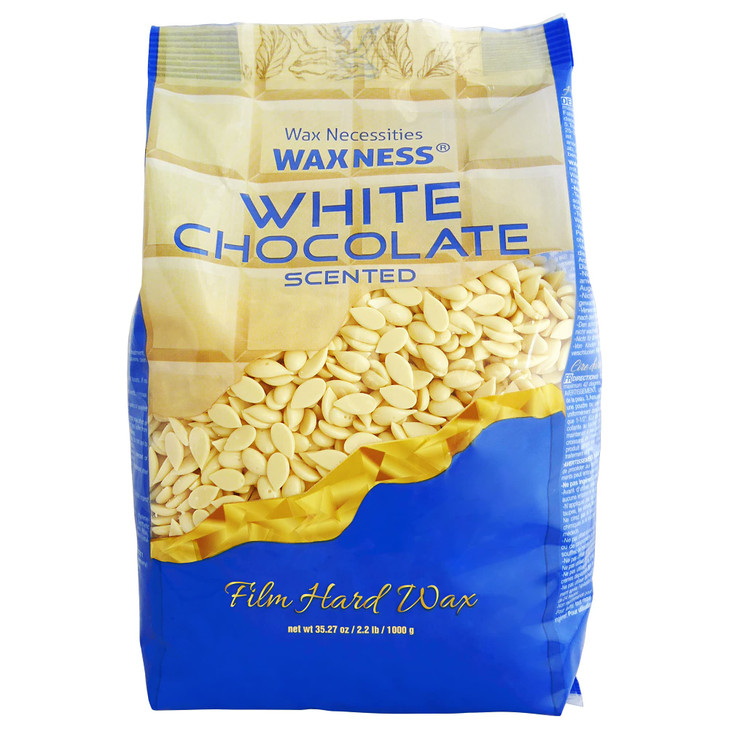 Waxness Film Hard Wax Beads White Chocolate 2.2 lb (1 kg)  Stripless Professional Hard Wax with White Chocolate Scent