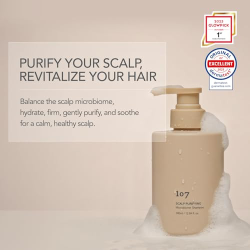 107 Clarifying Shampoo - Purifying Shampoo for Build Up, Dirt, Oil, Itchy, Dry Scalp  Fermented Vinegar & Ginseng for