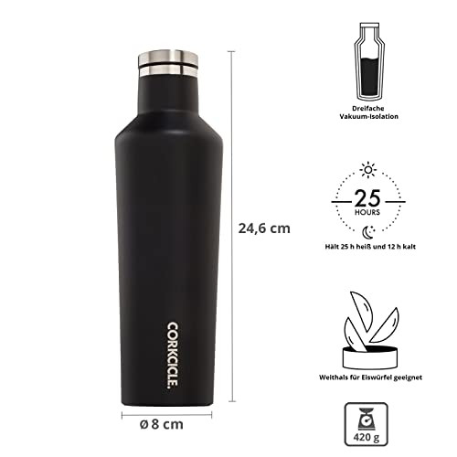 Corkcicle Canteen - Water Bottle and Thermos - Keeps Beverages Cold for Over 25, Hot for Over 12 Hours - Triple