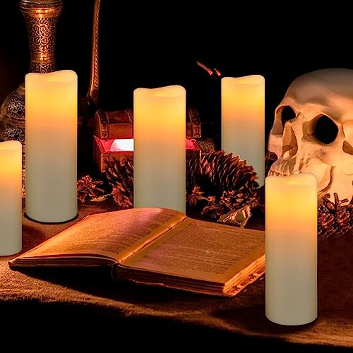 Flameless Battery Operated LED Pillar Candles with Remote control 9pack