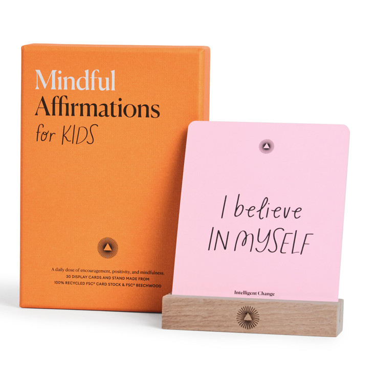 Intelligent Change 30 Positive Mindful Affirmation Cards for Kids with Display Stand - Perfect Gifts for Children &