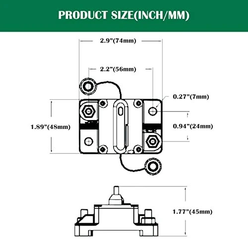 LENKRAD 140A Manual Reset Thermal Circuit Breaker Protect Trolling Motor Marine ATV Trailer Vehicles, 12V - 48V DC,