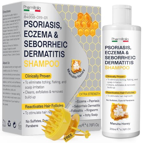 Pharmlitalia Psoriasis Shampoo for Dry & Itchy Scalp with Salicylic Acid 3% - Psoriasis Scalp Treatment for Eczema
