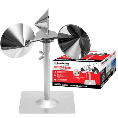 Bird B Gone - Reflect-A-Bird - Reflective Spinning Deterrent - Repels Pigeons, Sparrows, & Woodpeckers - Wind Powered
