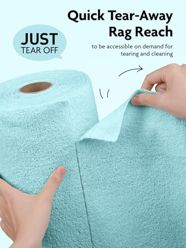Fantasticlean Microfiber Cleaning Cloth Roll- 75 Sheets, 12" x 12" (Blue)