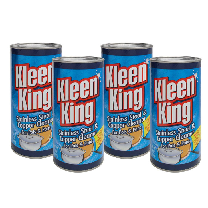 Kleen King 4 Pk, Stailess Steel & Copper Cleaner for Pots & Pans, 14 Oz