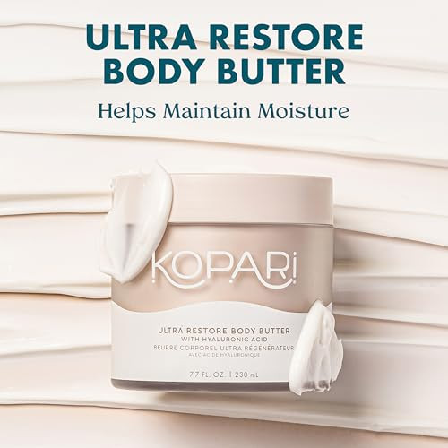 Kopari Ultra Restore Body Butter, Whipped Lightweight Formula, Hyaluronic Acid & Mango Seed Butter, Deep &