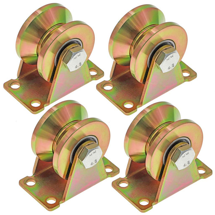 Skelang 2" V-Groove Wheel, Sliding Gate Casters, Heavy Duty Rigid Roller for Inverted V-Track, Rolling Gate,
