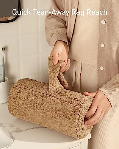 Fantasticlean Microfiber Cleaning Cloth Roll- 75 Sheets, 12" x 12" (TAN)
