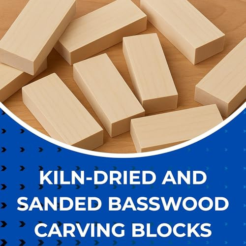 Starling Edge Basswood Carving Blocks 2 x 2 x 5 Inch, 8 Pack