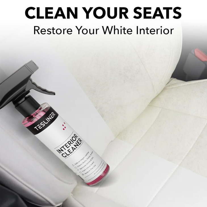Tesla Seat Cleaner & Stain Remover, Interior Cleaner for Black & White Vegan Leather, Interior Cleaning Products |