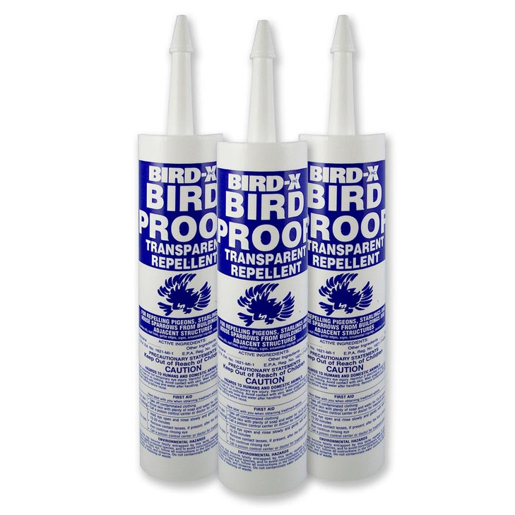 Bird-X Bird Proof Gel, Sticky and Transparent Clear Gel, Long-Lasting and Easy to Use, Each Tube Covers 10 Linear