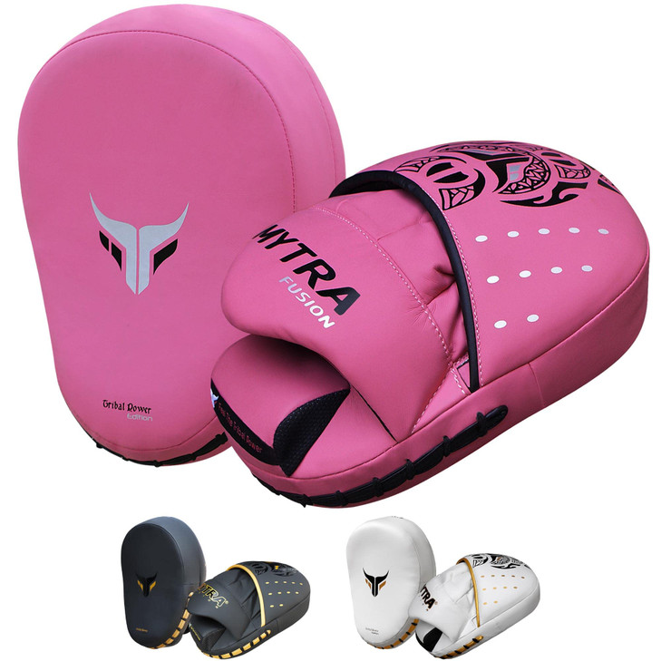 Mytra Fusion Boxing Pads - Focus Mitts MMA Muay Thai Boxing Mitts for Kickboxing Training and Martial Arts (Pink)
