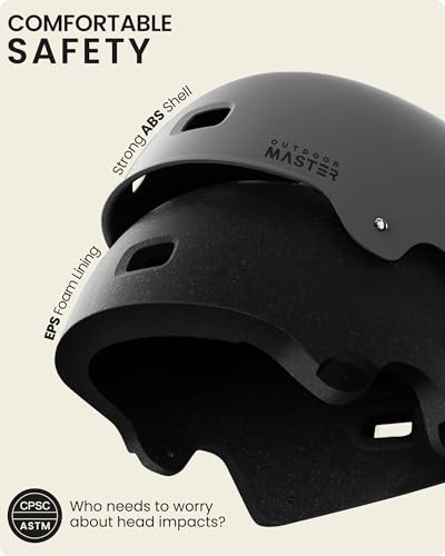 OutdoorMaster Skateboard Cycling Helmet - Two Removable Liners Ventilation Multi-Sport Scooter Roller Skate Inline