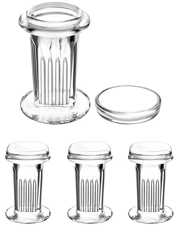 QWORK Glass Coplin Staining Jars 60mL  4Pack Gravity Lid for Laboratory Slide Staining Use,