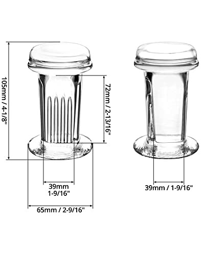 QWORK Glass Coplin Staining Jars 60mL  4Pack Gravity Lid for Laboratory Slide Staining Use,