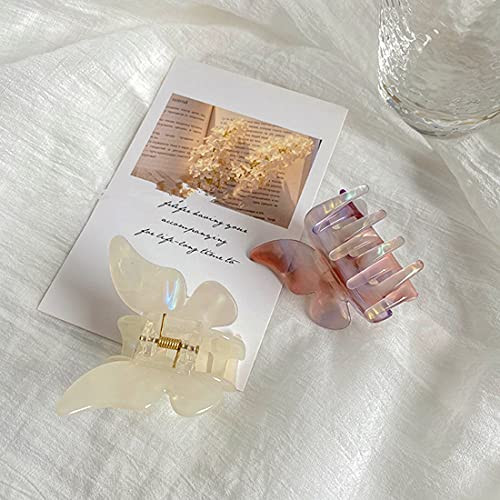 Butterfly Hair Clips, Tortoise Shell Cellulose Acetate Barrettes Claw Clips No-Slip Grip French Design Hair Jaw Clips Clamp Small Hair Accessories fo