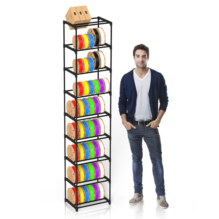 Hizypaixin 9-Tier 3D Printer Filament Storage Rack, Heavy Duty Metal Spool Holder Holds 541kg, Tool-Free Assembly,