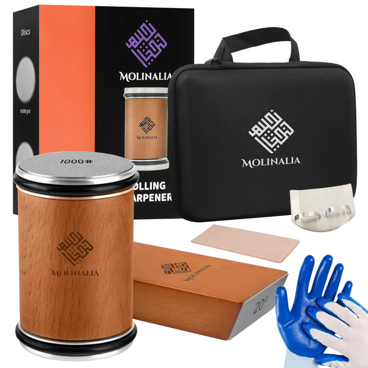 Molinalia Rolling Knife Sharpener with Magnetic Angle Guide (15 /20 )