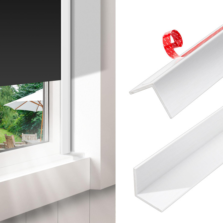 Ezeefonk 59"2pcs 100% Blackout PVC Light Blockers Side Tracks for Window Shades and Blinds, for Blackout Strips on