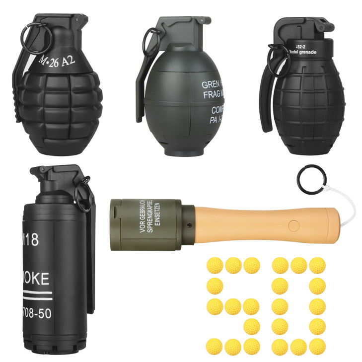 5pack,Toy-Hand Grenade for CS Battle,with 50 Foam Ammo Age 14 Years and up