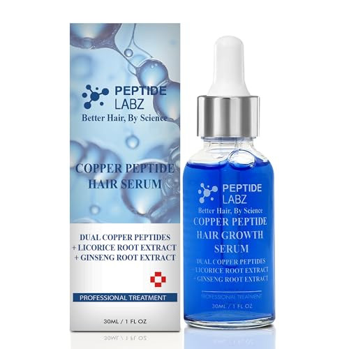 Copper Peptide Hair Serum with Copper Tripeptide-1  Dual Peptide Scalp Treatment plus Licorice Root Extract