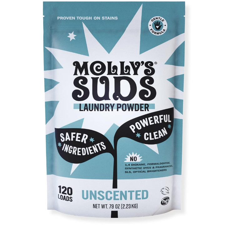 Molly's Suds Original Laundry Detergent Powder | Clean Laundry Detergent Powder for Sensitive Skin | Simple, Effective