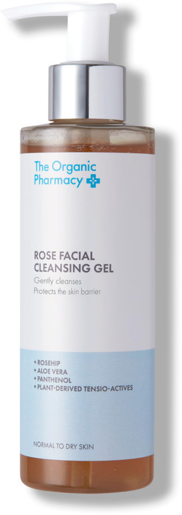 The Organic Pharmacy Rose Facial Cleansing Gel - Calms Redness, Fights Acne, Balances Oil Production, and Protects