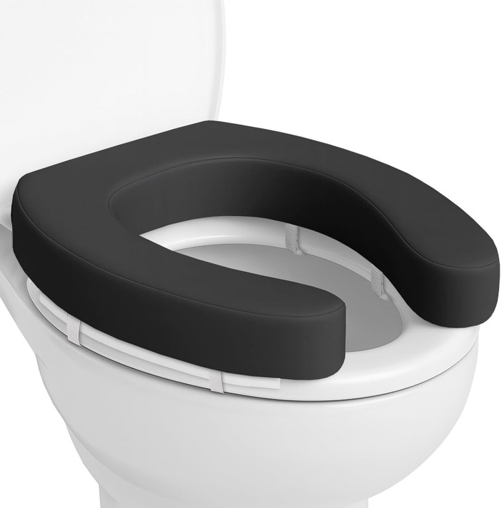 Vive Toilet Seat Cushion (Soft Cushioned Foam) - Easy Clean Padded Bathroom