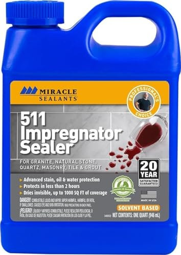 Miracle Sealants 511 Impregnator Penetrating Stone & Tile Sealer, Quart