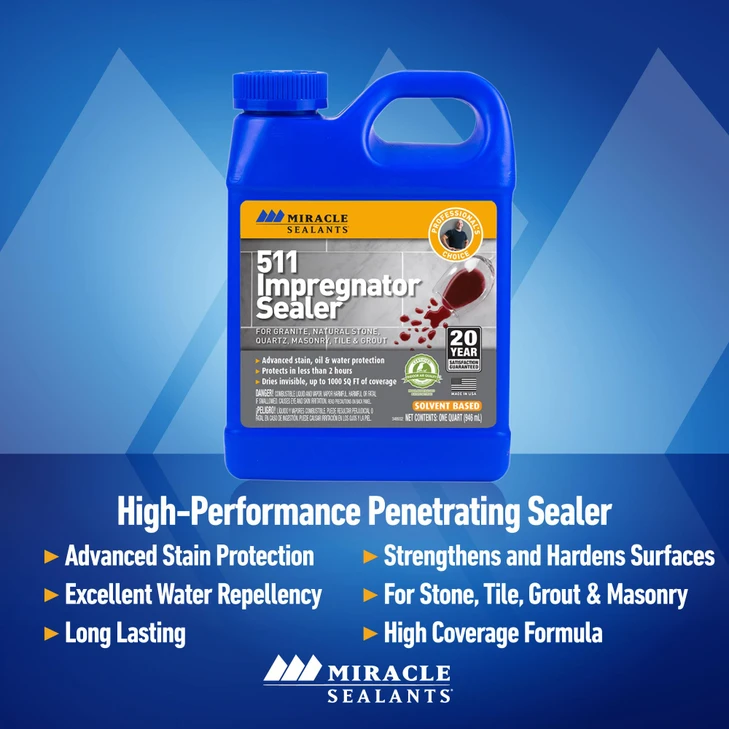Miracle Sealants 511 Impregnator Penetrating Stone & Tile Sealer, Quart