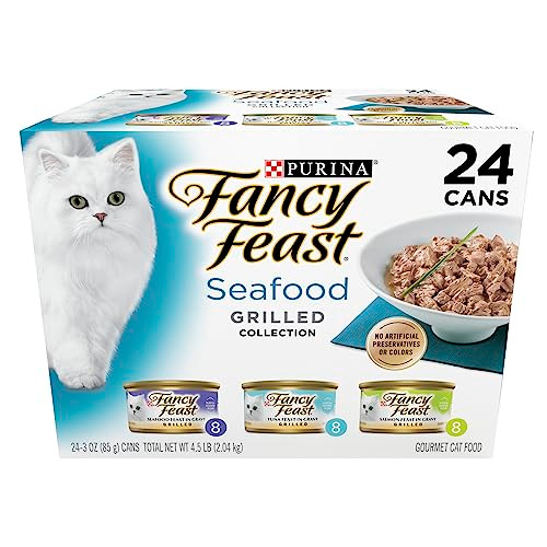 Purina Fancy Feast Grilled Seafood Wet Cat Food, 3 oz Cans, 24-Pack
