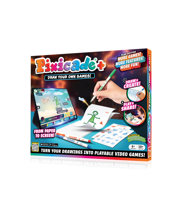Abacus Brands Pixicade+ - Draw Your Own Video Game Maker, Kids Gift Ages 6+