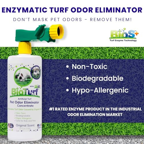 BioTurf BioS+ Artificial Turf Cleaner for Pet Urine Outdoor - Pet Odor Eliminator for Artificial Grass Dog Urine
