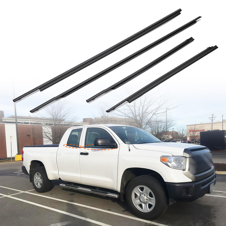 Weatherstrip Window Molding Trim Seal Compatible with 2007-2020 Tundra Double Cab Replaces 68160-0C020 68210-0C020
