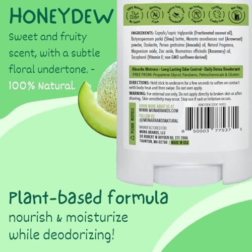 MONA All Natural Deodorant for Kids | Safe for Kids | Vegan, Hypoallergenic & Free from Baking Soda, Aluminum &