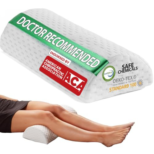 ComfiLife Knee Pillow for Back Sleeping  100% Memory Foam Bolster Pillow for Legs  Under Knee Pillow for Sleeping on
